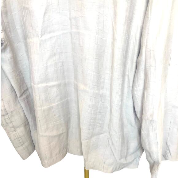Minimalist Lagenlook Top Button Up Large Tan Jones New York Sheer Long Sleeves - Picture 5 of 8